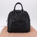 Miu Miu Hand Bag Leather Navy Silver Auth BA14365A-12