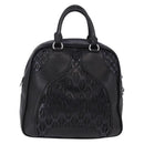 Miu Miu Hand Bag Leather Navy Silver Auth BA14365A-2