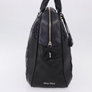 Miu Miu Hand Bag Leather Navy Silver Auth BA14365A-4