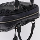 Miu Miu Hand Bag Leather Navy Silver Auth BA14365A-6