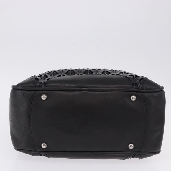 Miu Miu Hand Bag Leather Navy Silver Auth BA14365A