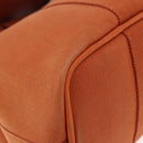 HERMES Valparaiso PM Hand Bag Canvas Leather Orange Silver Auth BA14369-10
