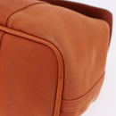 HERMES Valparaiso PM Hand Bag Canvas Leather Orange Silver Auth BA14369-11