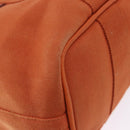 HERMES Valparaiso PM Hand Bag Canvas Leather Orange Silver Auth BA14369-12