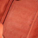 HERMES Valparaiso PM Hand Bag Canvas Leather Orange Silver Auth BA14369-15
