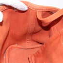HERMES Valparaiso PM Hand Bag Canvas Leather Orange Silver Auth BA14369-17