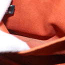 HERMES Valparaiso PM Hand Bag Canvas Leather Orange Silver Auth BA14369-18