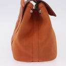 HERMES Valparaiso PM Hand Bag Canvas Leather Orange Silver Auth BA14369-5