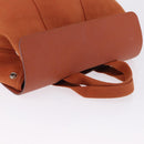 HERMES Valparaiso PM Hand Bag Canvas Leather Orange Silver Auth BA14369-6