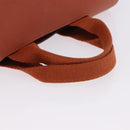 HERMES Valparaiso PM Hand Bag Canvas Leather Orange Silver Auth BA14369-7
