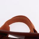 HERMES Valparaiso PM Hand Bag Canvas Leather Orange Silver Auth BA14369-8