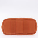HERMES Valparaiso PM Hand Bag Canvas Leather Orange Silver Auth BA14369-9