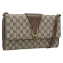 GUCCI GG Supreme Shoulder Bag PVC Beige Gold Auth BA14372-1