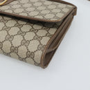 GUCCI GG Supreme Shoulder Bag PVC Beige Gold Auth BA14372-10