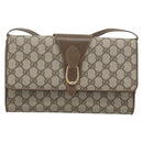 GUCCI GG Supreme Shoulder Bag PVC Beige Gold Auth BA14372-2