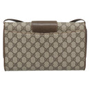 GUCCI GG Supreme Shoulder Bag PVC Beige Gold Auth BA14372-3