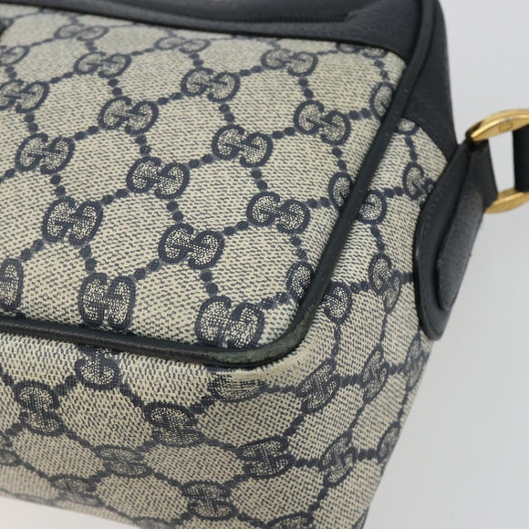 GUCCI GG Supreme Shoulder Bag PVC Navy Gold 001 56 0942 Auth BA14373