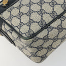 GUCCI GG Supreme Shoulder Bag PVC Navy Gold 001 56 0942 Auth BA14373-15