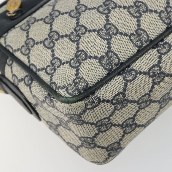 GUCCI GG Supreme Shoulder Bag PVC Navy Gold 001 56 0942 Auth BA14373