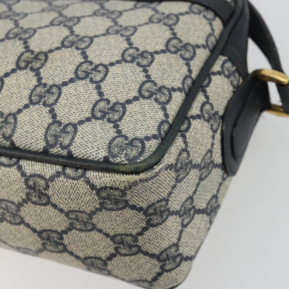 GUCCI GG Supreme Shoulder Bag PVC Navy Gold 001 56 0942 Auth BA14373