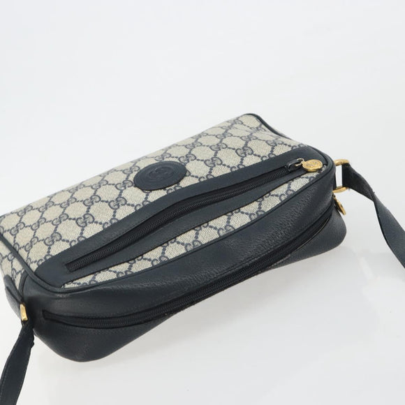 GUCCI GG Supreme Shoulder Bag PVC Navy Gold 001 56 0942 Auth BA14373