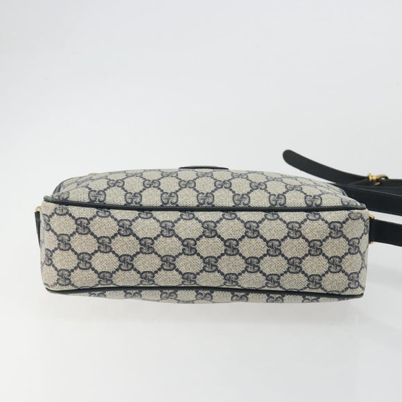 GUCCI GG Supreme Shoulder Bag PVC Navy Gold 001 56 0942 Auth BA14373