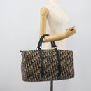 Christian Dior Trotter Canvas Boston Bag Navy Silver Auth BA14375-18