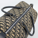 Christian Dior Trotter Canvas Boston Bag Navy Silver Auth BA14375-6