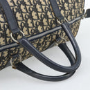 Christian Dior Trotter Canvas Boston Bag Navy Silver Auth BA14375-7