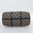 Christian Dior Trotter Canvas Boston Bag Navy Silver Auth BA14375-5