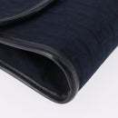 Christian Dior Trotter Canvas Chain Shoulder Bag Navy Gold Auth BA14376-9