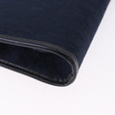 Christian Dior Trotter Canvas Chain Shoulder Bag Navy Gold Auth BA14376-15
