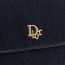 Christian Dior Trotter Canvas Chain Shoulder Bag Navy Gold Auth BA14376-17