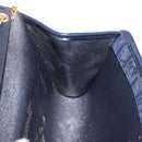 Christian Dior Trotter Canvas Chain Shoulder Bag Navy Gold Auth BA14376-18