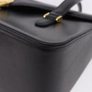 GIVENCHY Hand Bag Leather Black Gold Auth BA14377-14