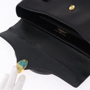 GIVENCHY Hand Bag Leather Black Gold Auth BA14377-18