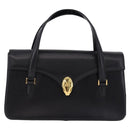 GIVENCHY Hand Bag Leather Black Gold Auth BA14377-13