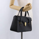 GIVENCHY Hand Bag Leather Black Gold Auth BA14377-22