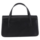 GIVENCHY Hand Bag Leather Black Gold Auth BA14377-2