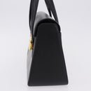 GIVENCHY Hand Bag Leather Black Gold Auth BA14377-3