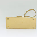 Salvatore Ferragamo Vala Hand Bag Suede Beige Gold Auth BA1438-5