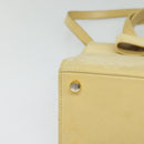 Salvatore Ferragamo Vala Hand Bag Suede Beige Gold Auth BA1438-15