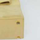 Salvatore Ferragamo Vala Hand Bag Suede Beige Gold Auth BA1438-10