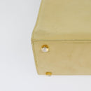 Salvatore Ferragamo Vala Hand Bag Suede Beige Gold Auth BA1438-16