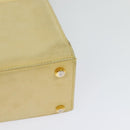 Salvatore Ferragamo Vala Hand Bag Suede Beige Gold Auth BA1438-17