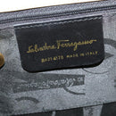 Salvatore Ferragamo Vala Hand Bag Suede Beige Gold Auth BA1438-12