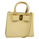 Salvatore Ferragamo Vala Hand Bag Suede Beige Gold Auth BA1438-1