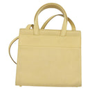 Salvatore Ferragamo Vala Hand Bag Suede Beige Gold Auth BA1438-2