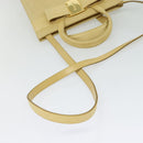 Salvatore Ferragamo Vala Hand Bag Suede Beige Gold Auth BA1438-9