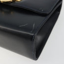 Salvatore Ferragamo Gancini Shoulder Bag Leather Navy Gold Auth BA14387-14
